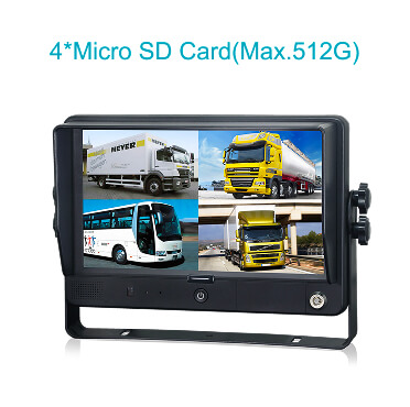 9 inch HD touch-screen Quad-view recording monitor