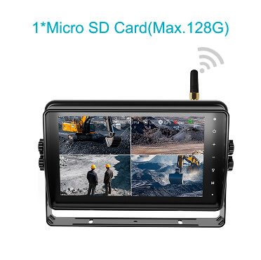 7-Inch HD Waterproof Wireless Vehicle Monitor with Video Recording