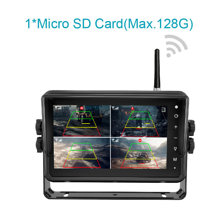 7-inch intelligent pedestrian & vehicle detection and warning wireless vehicle monitoring and video-recording display